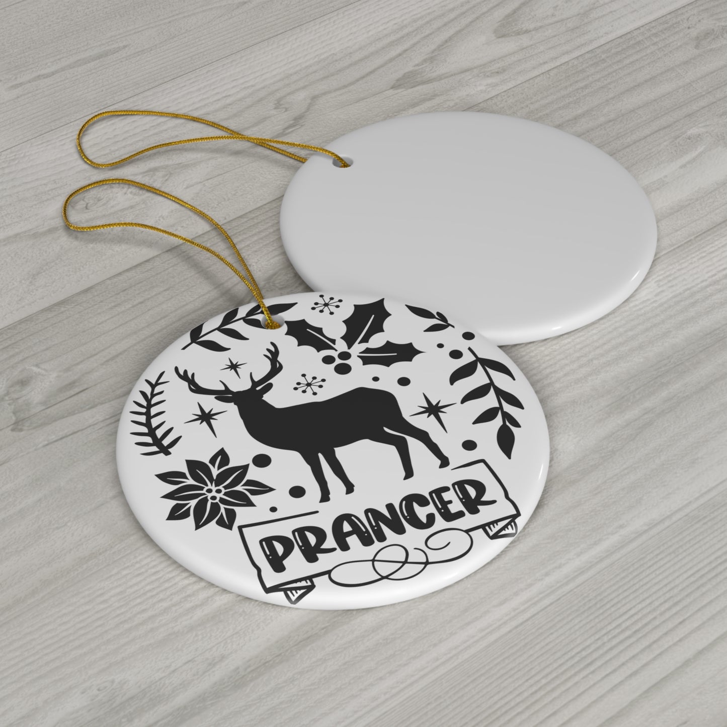 Prancer Ceramic Disc Ornament         Item #2065164