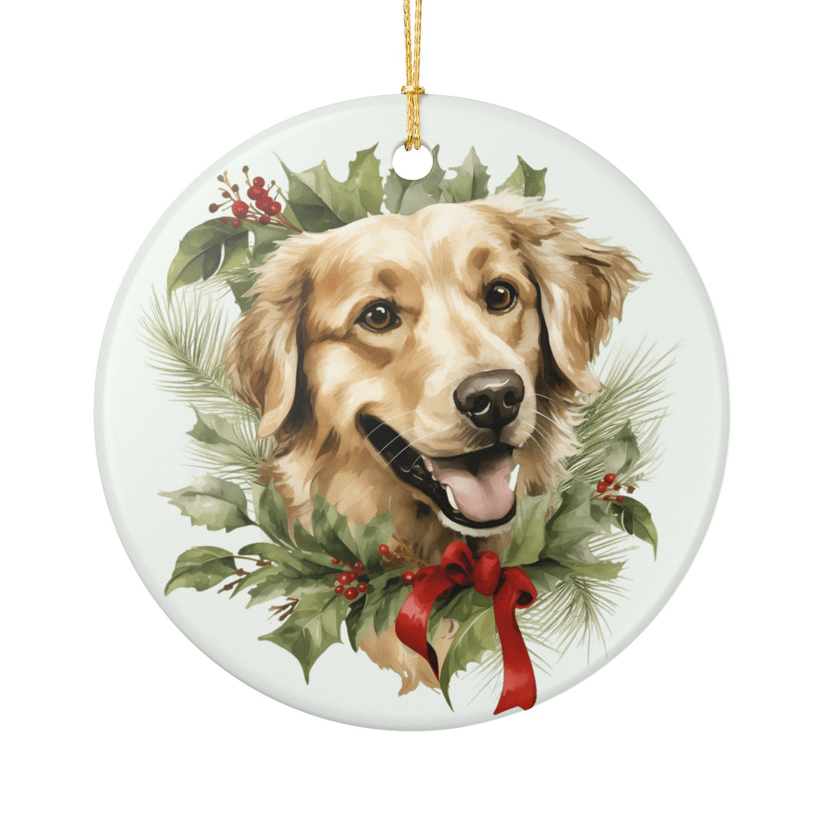 Golden Retriever Christmas Ceramic Ornament    Item #841351