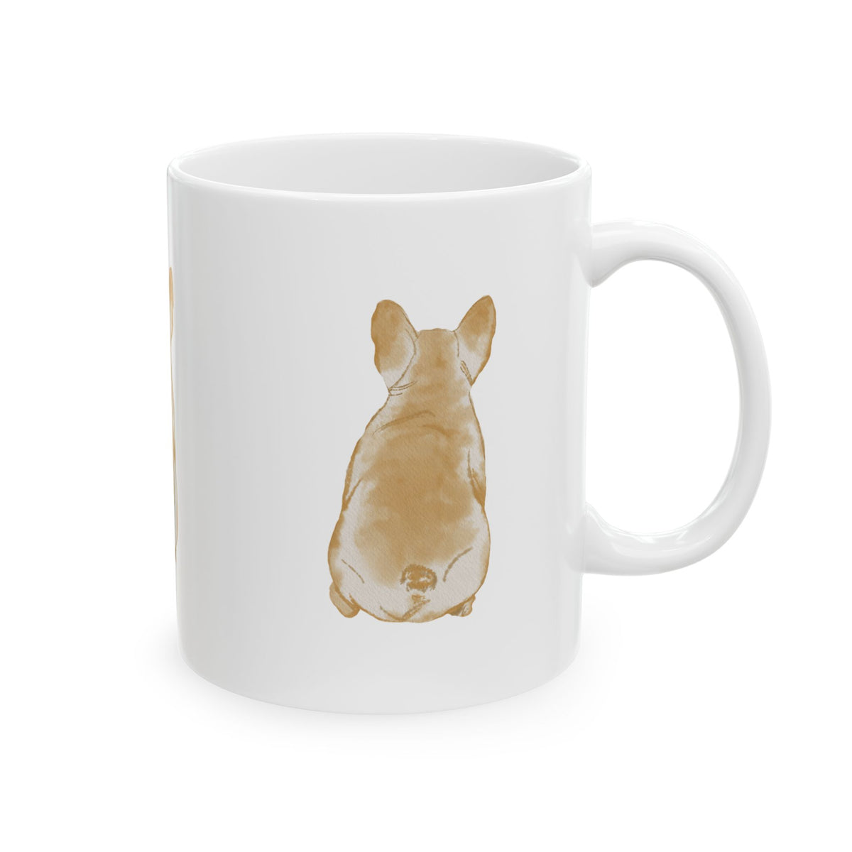 Dog Silhouette Mug – Back View Ceramic Coffee Cup 11oz    Item #62248