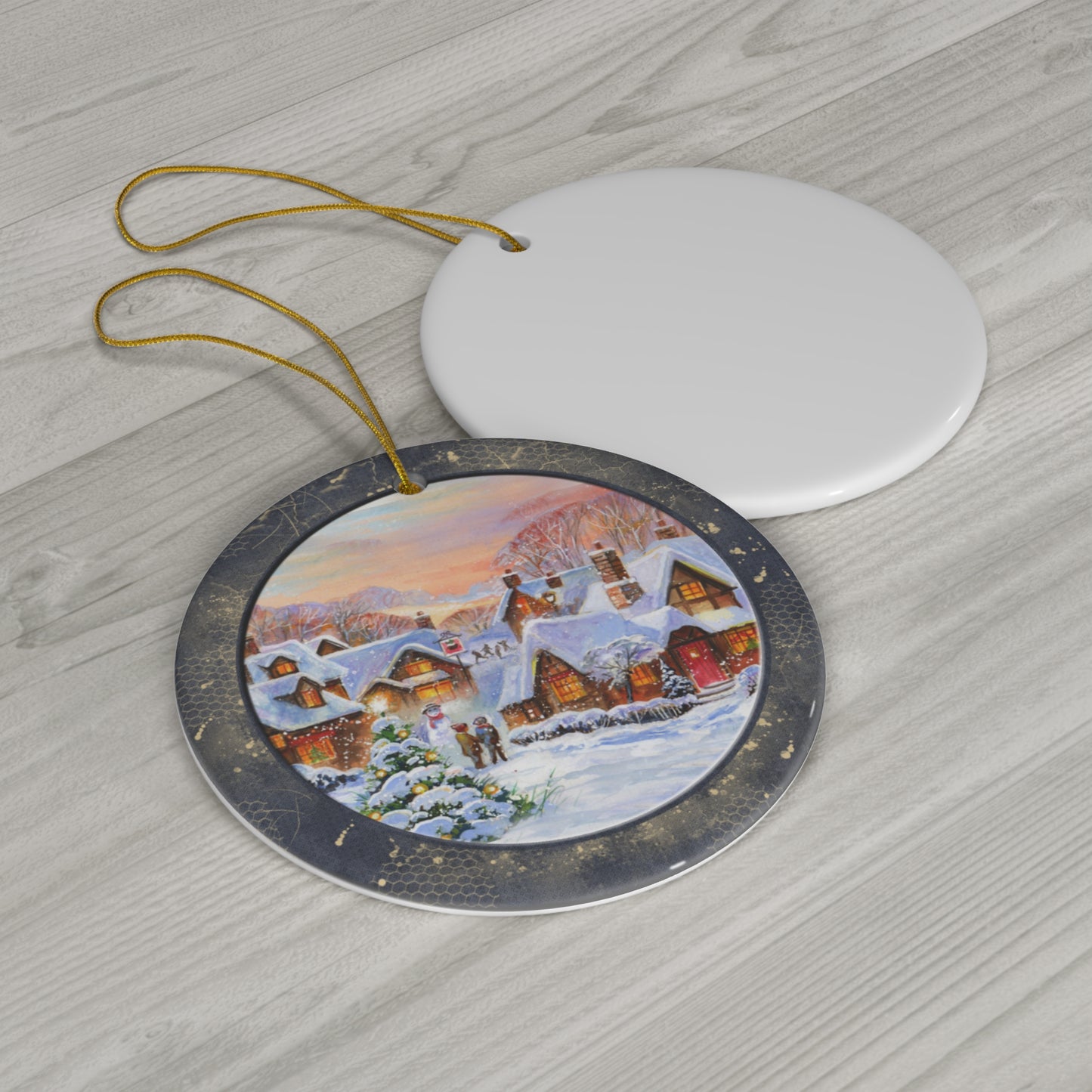 Winter Scene Ceramic Disc Ornament       Item #2537902