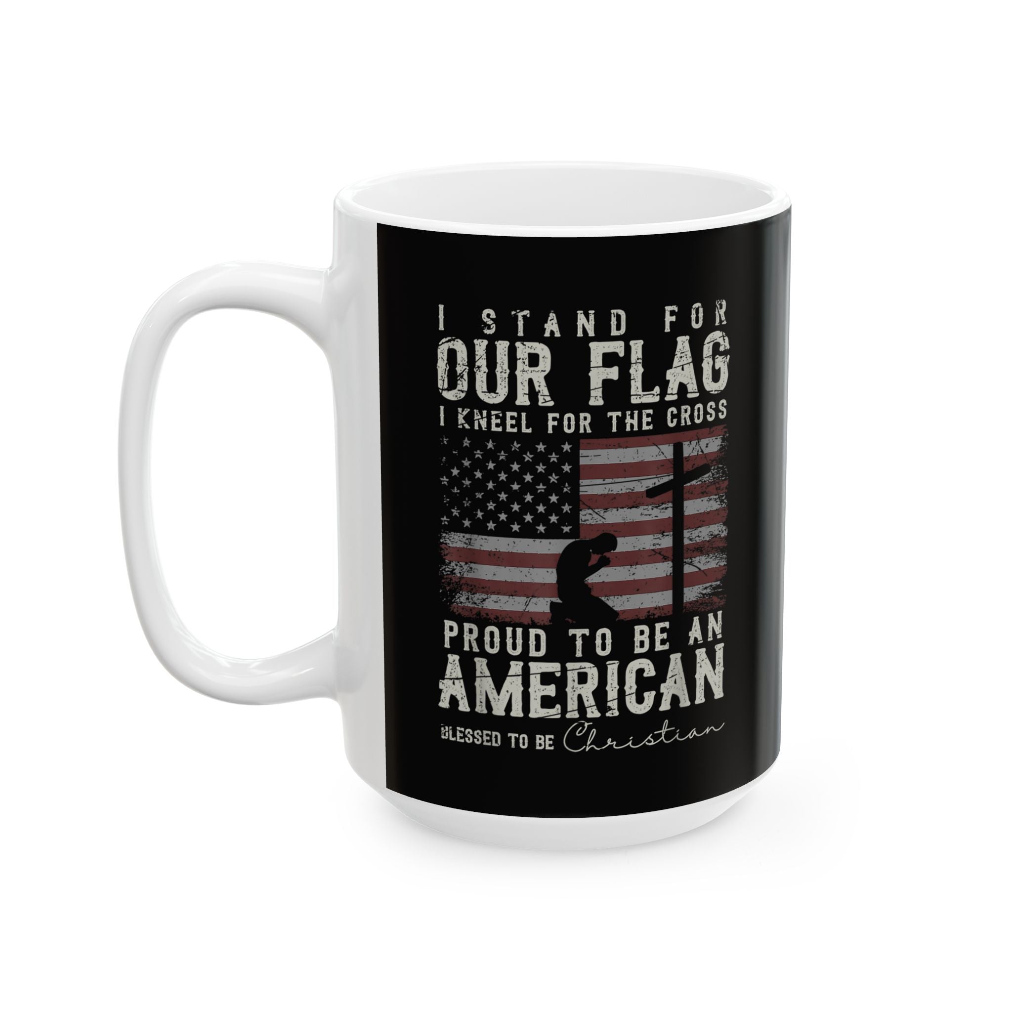 "I Stand For Our Flag" Patriotic American Flag Coffee Mug 15oz  Item #265192