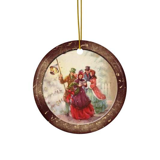 Christmas Carolers Ceramic Disc Ornament    Item #1324662