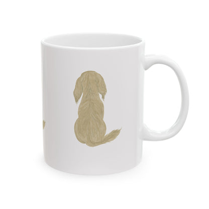 Dog Silhouette Mug – Back View Ceramic Coffee Cup 11oz    Item #4285