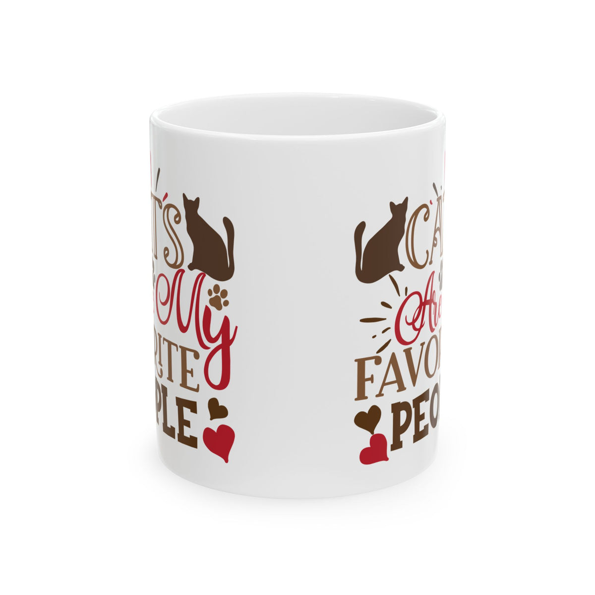 Cat's My Favorite People Ceramic Mug — Funny Cat Lover Coffee Cup 11oz   Item #407202
