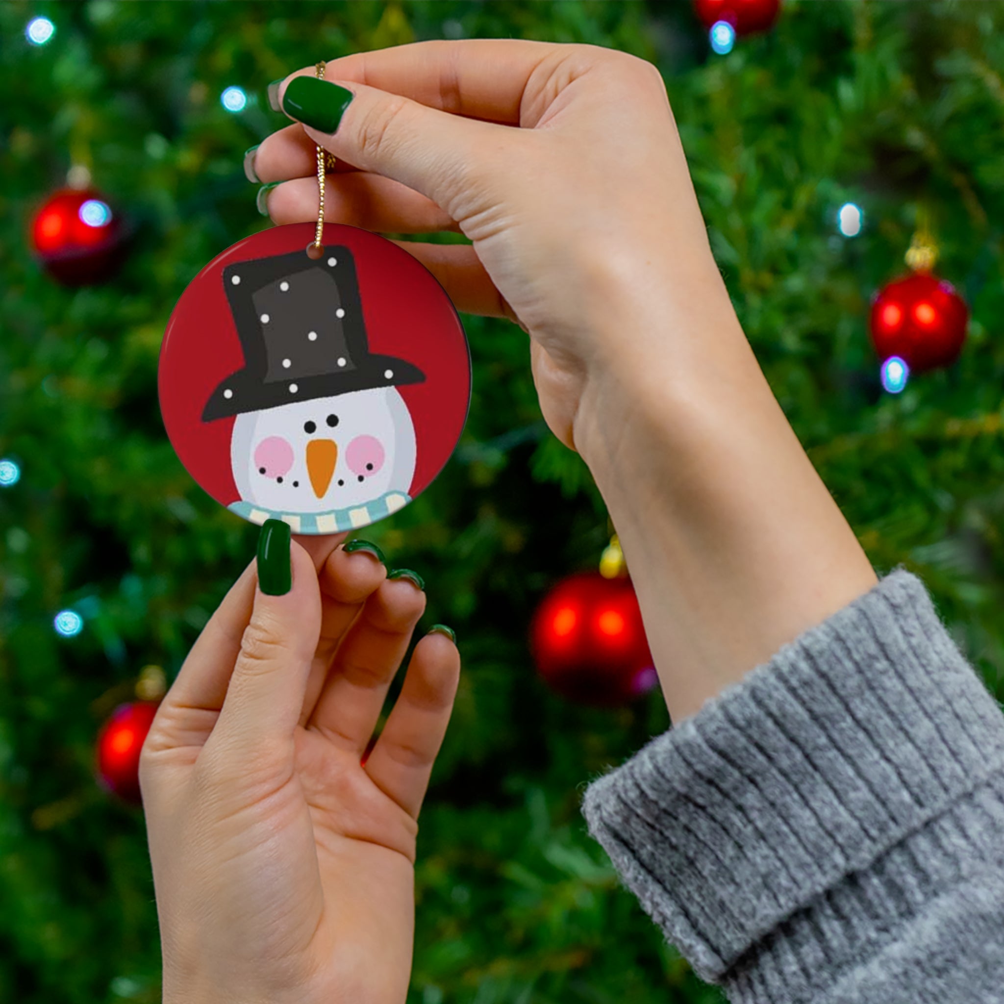 Snowman Ceramic Ornament       Item #2516064 - Buckshot's Bargain Barn