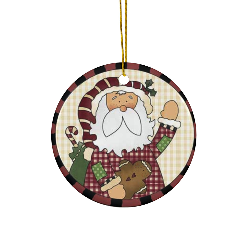 Santa Ceramic Disc Ornament           Item #2806868 - Buckshot's Bargain Barn
