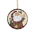 Santa Ceramic Disc Ornament           Item #2806868 - Buckshot's Bargain Barn