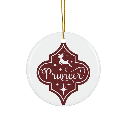 Prancer Reindeer Ceramic Disc Ornament       Item #264052