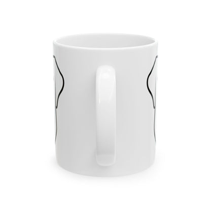 Minimalist Labrador Dog Face Ceramic Mug — Cute Black Line Pet Coffee Cup 11oz   Item #5065