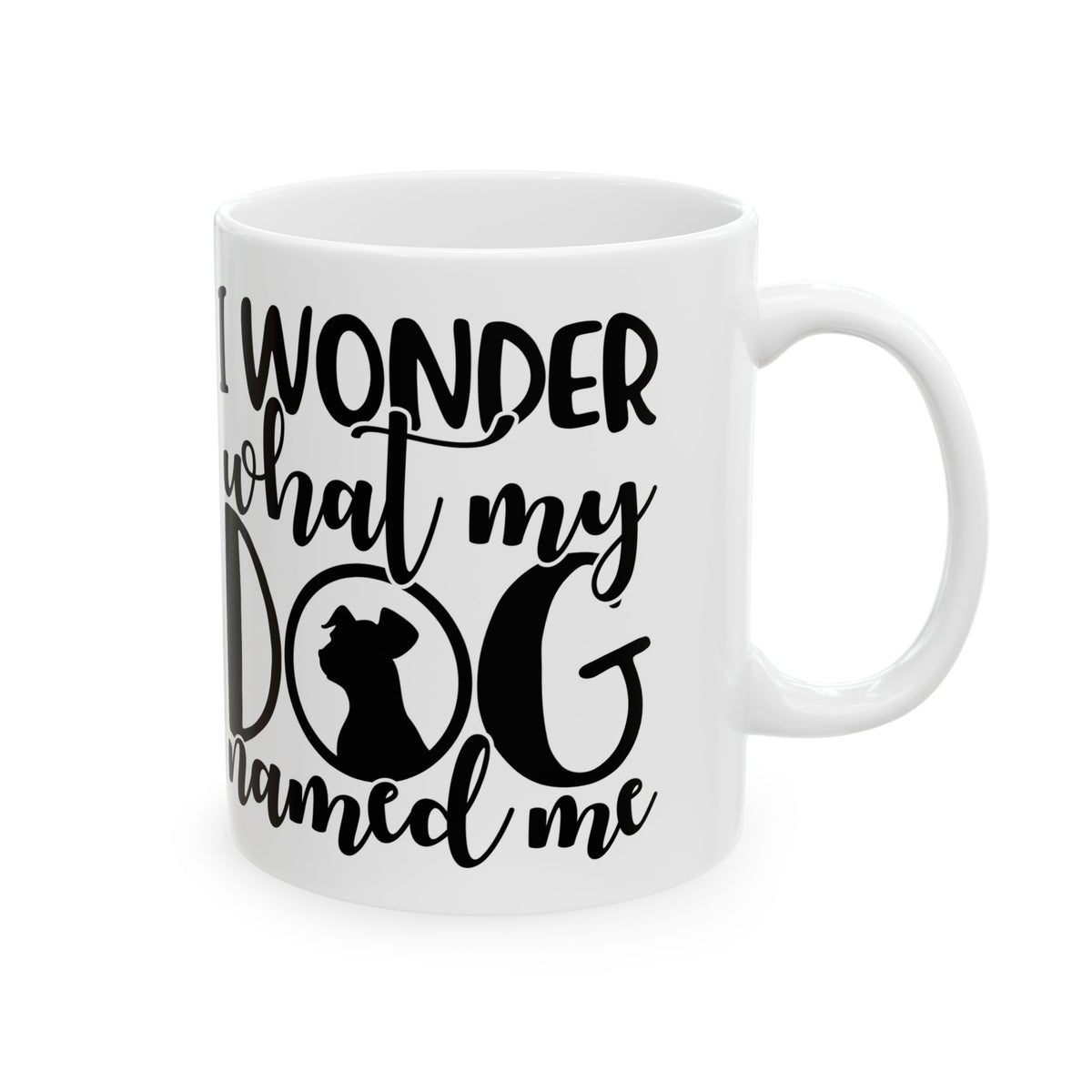 Ceramic Mug — "I Wonder What My Dog Named Me" Funny Dog Lover Coffee Mug 11oz   Item #558339