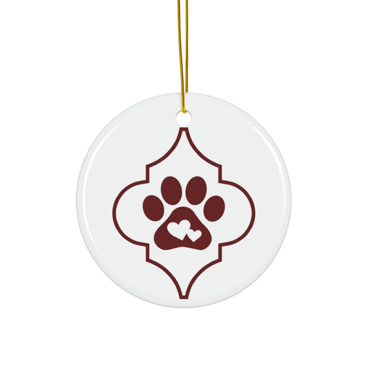 Heart Paw Ceramic Disc Ornament        Item #7457596