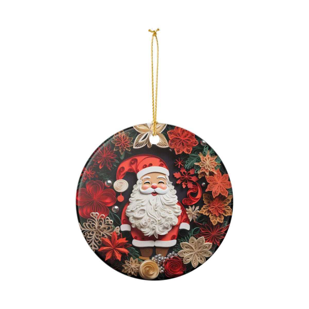 Santa Claus Christmas Ceramic Ornament    Item #465011