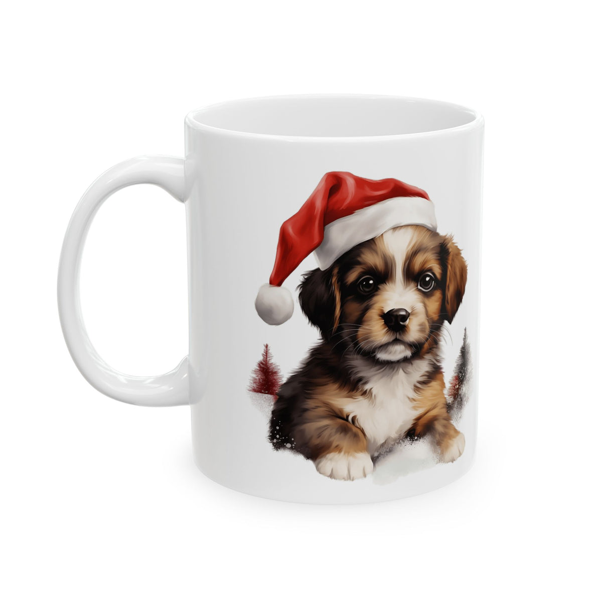 Christmas Puppy In Santa Hat Ceramic Mug 11oz  Item #869097