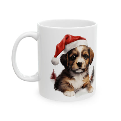 Christmas Puppy In Santa Hat Ceramic Mug 11oz  Item #869097