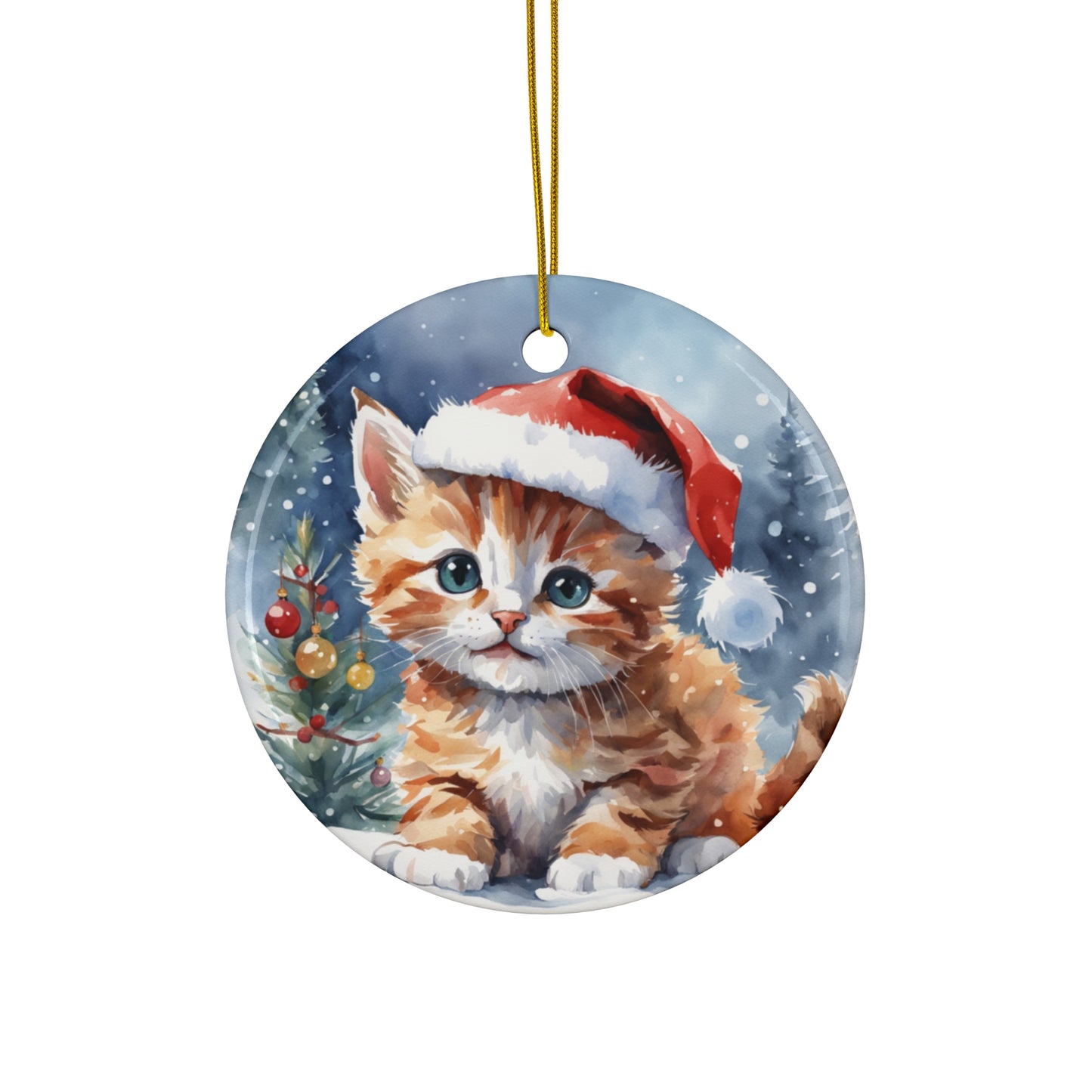 Ceramic Ornament - Christmas Cat     Item #5581343