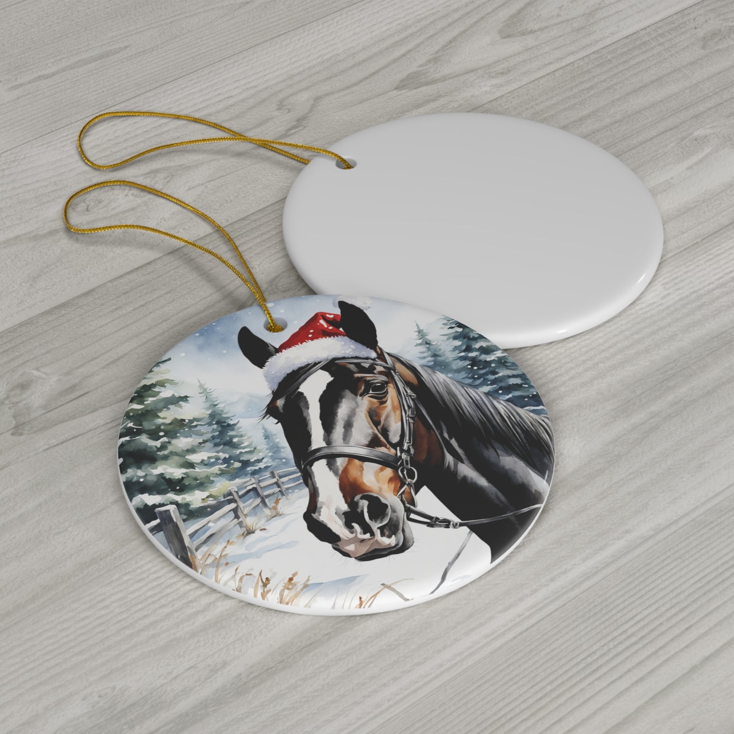 Ceramic Ornament - Horse Christmas      Item #6022111