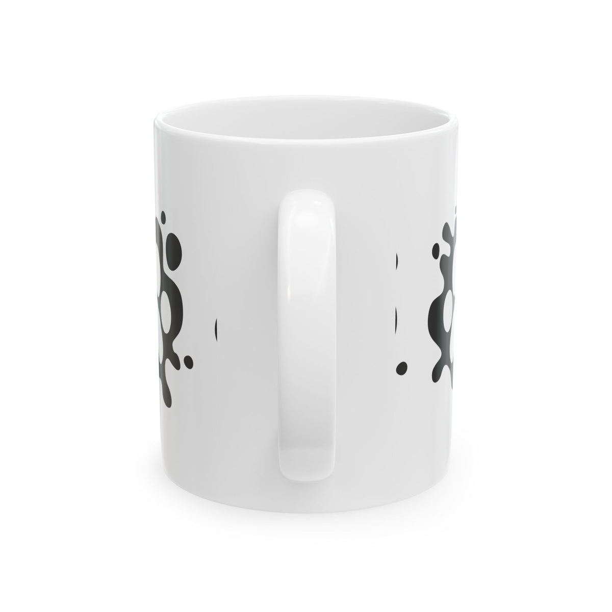 Paw Splash Ceramic Mug – Cute Black Paw Print Coffee Cup 11oz   Item #58515