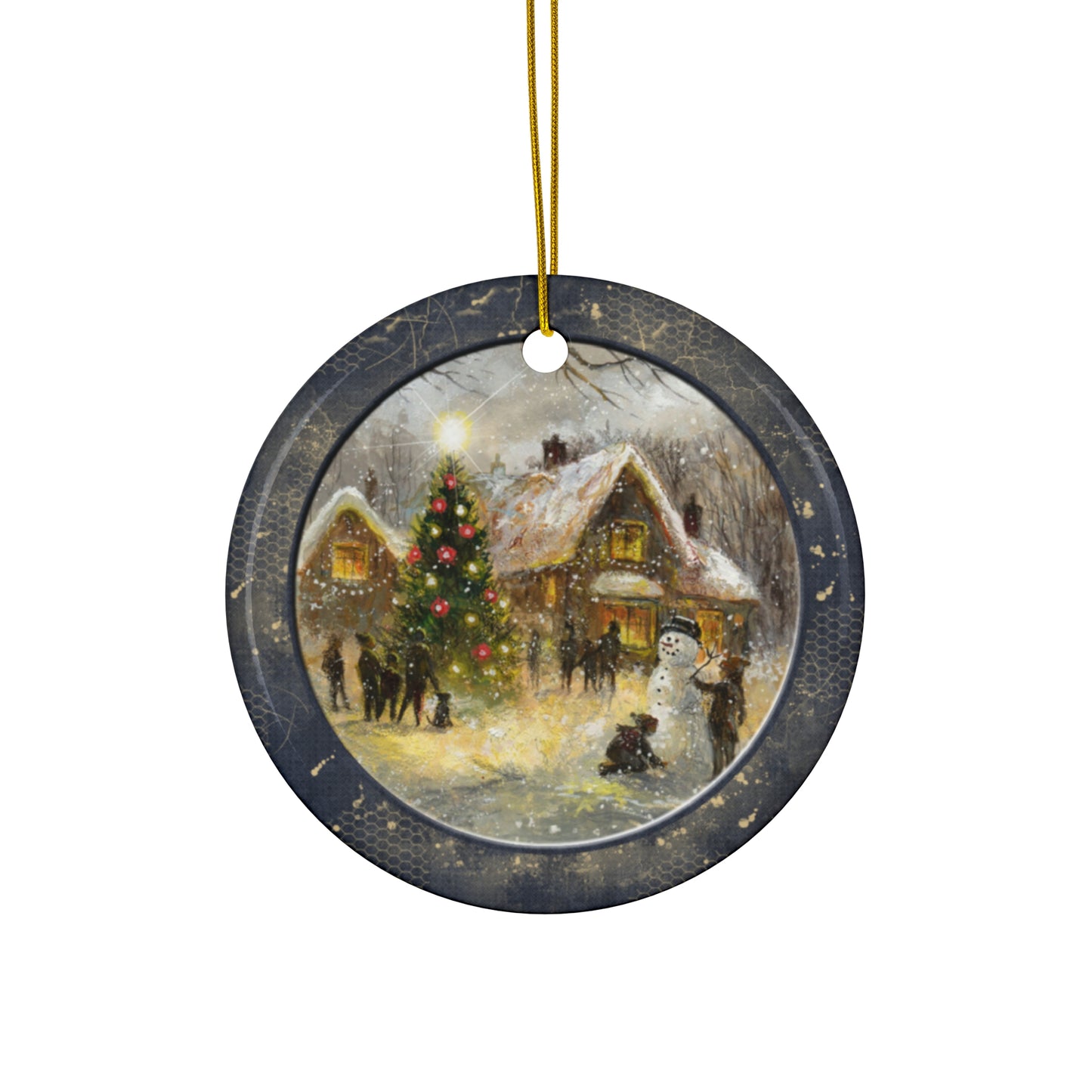 Winter Scene Ceramic Disc Ornament         Item #4156535