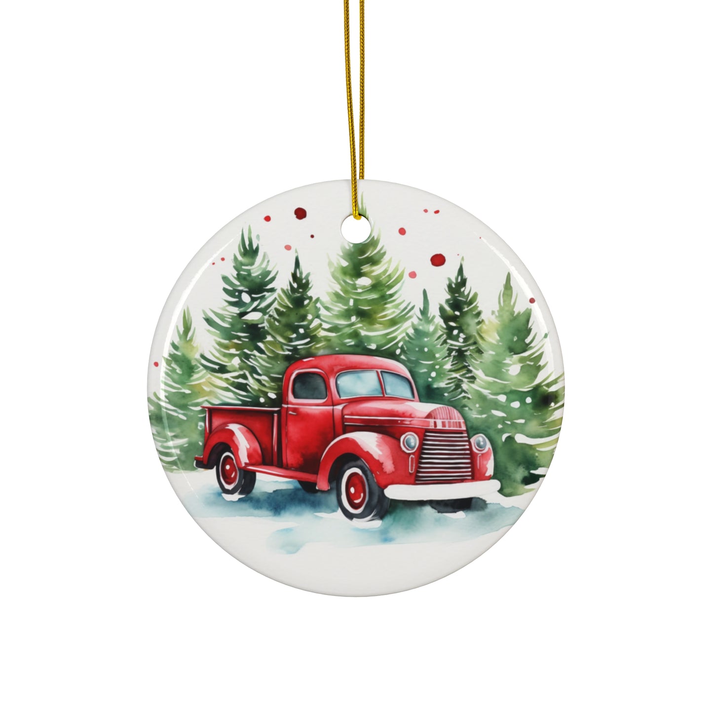 Ceramic Ornament - Red Truck     Item #3376649