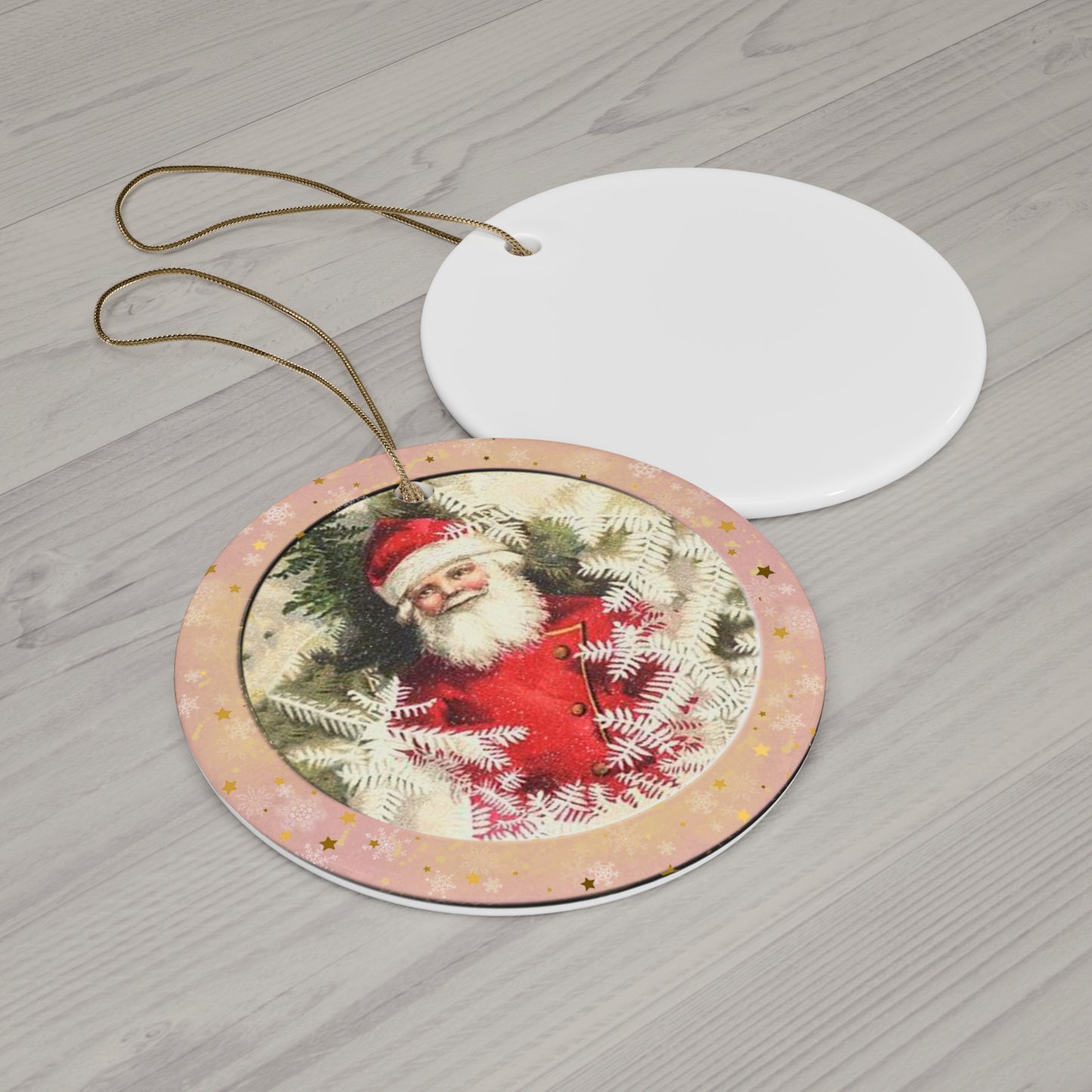 Santa Ceramic Disc Ornament      Item #5343525