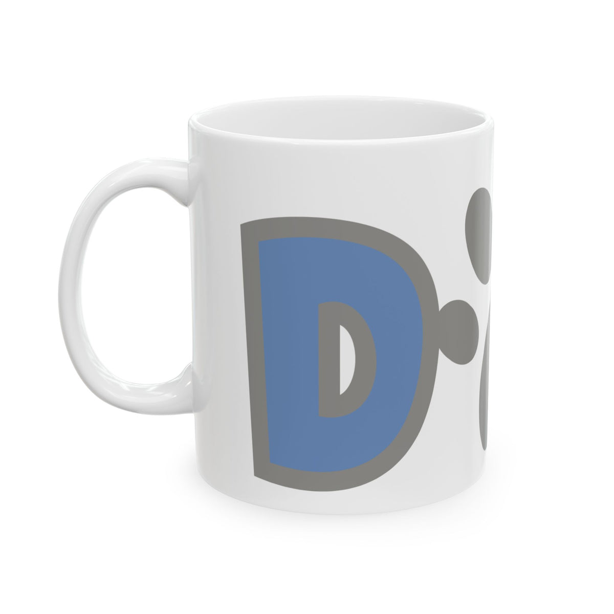 Pet Lover Dad Cat Print Ceramic Mug — Blue Accent Coffee Cup 11oz  Item #514463