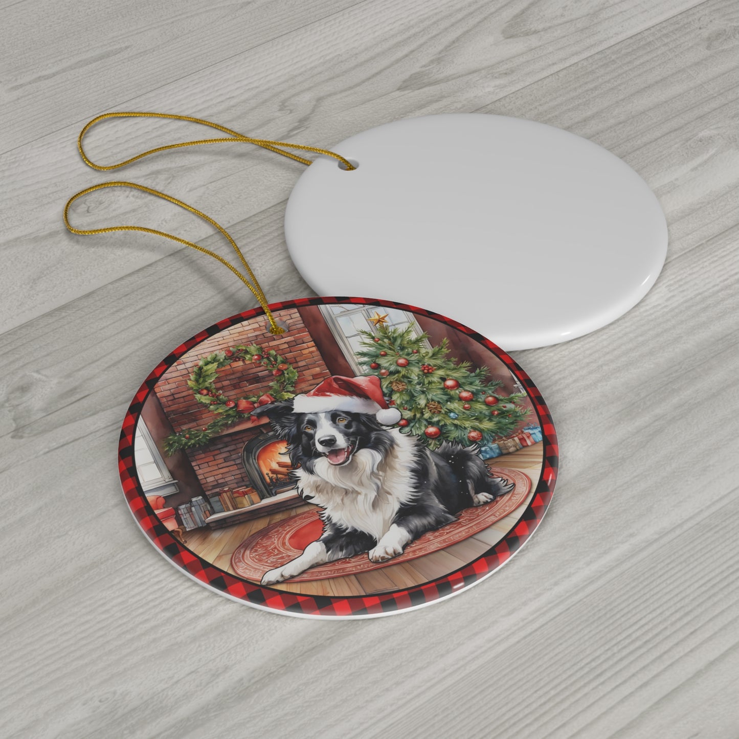 Ceramic Ornament - Border Collie Christmas Dog       Item #9244708