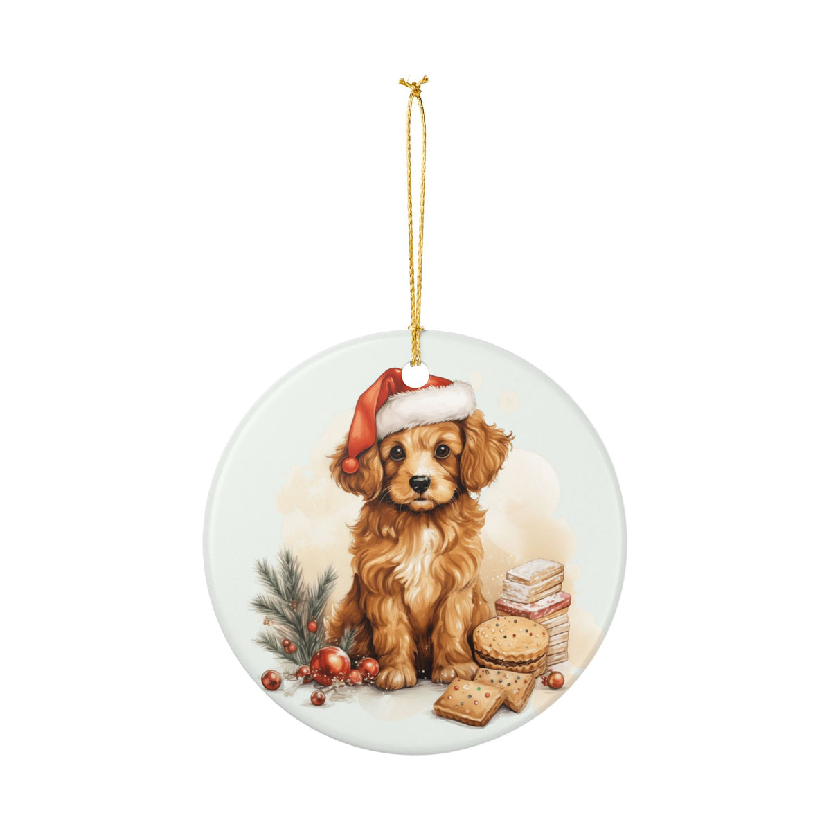 Christmas Puppy Ceramic Ornament     Item #372393