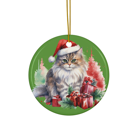 Ceramic Ornament - Christmas Cat      Item #742528