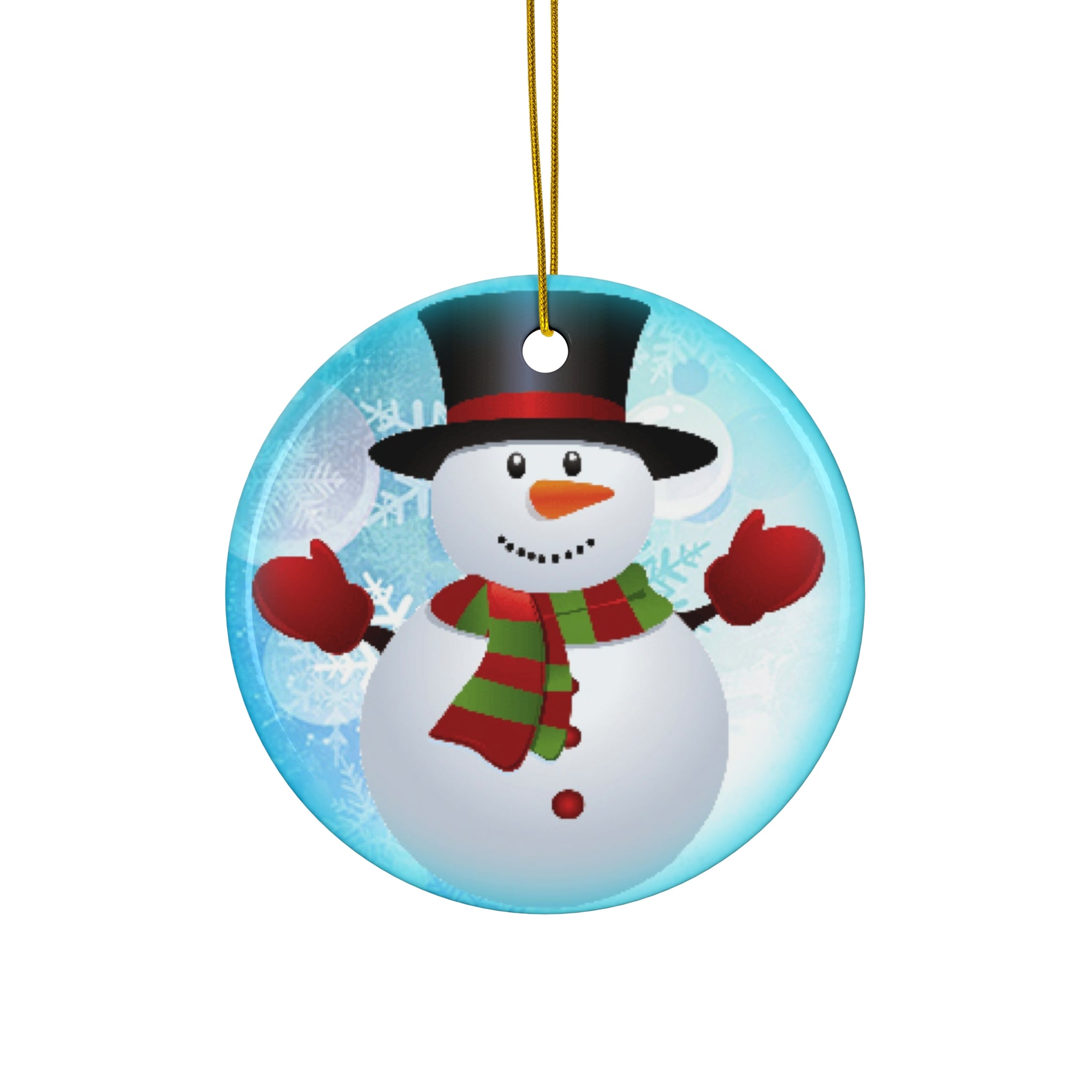 Snowman Ceramic Ornament    Item #4910165 - Buckshot's Bargain Barn