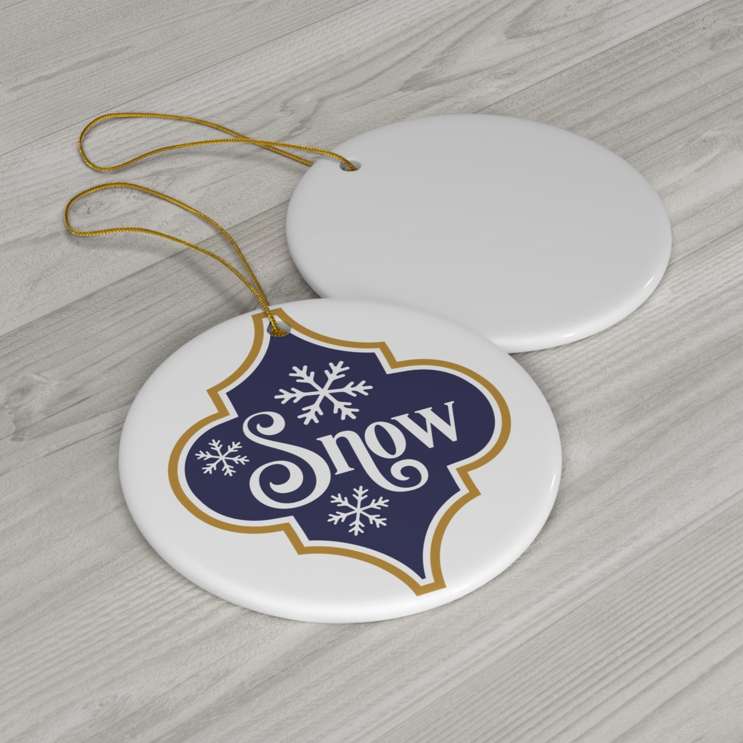 Snow Ceramic Disc Ornament       Item #8234645