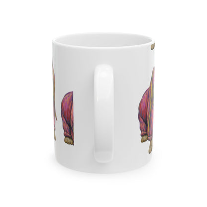 Pug in Pink Hoodie Ceramic Mug 11oz— Cute Dog Lover Coffee Cup  Item #8154
