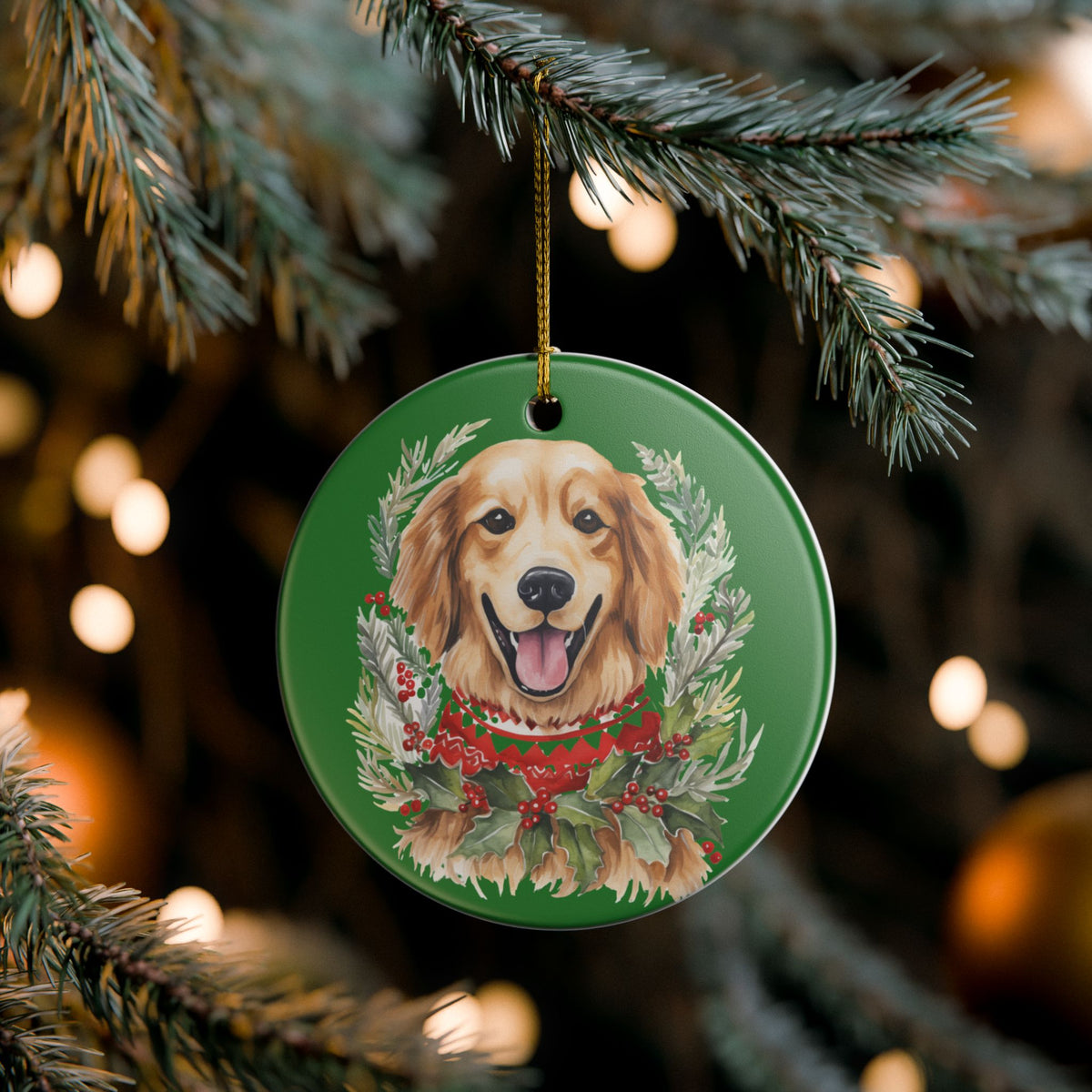 Golden Retriever Christmas Ceramic Ornament  Item #918534