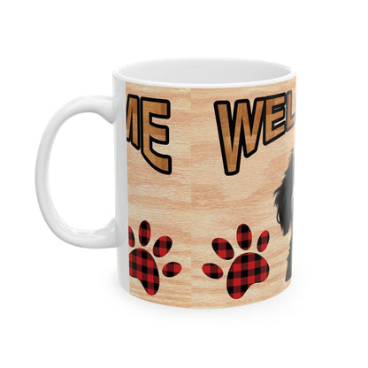 Welcome Dog Mug – Cute Welcome Home Puppy Coffee Cup 11oz   Item #461404