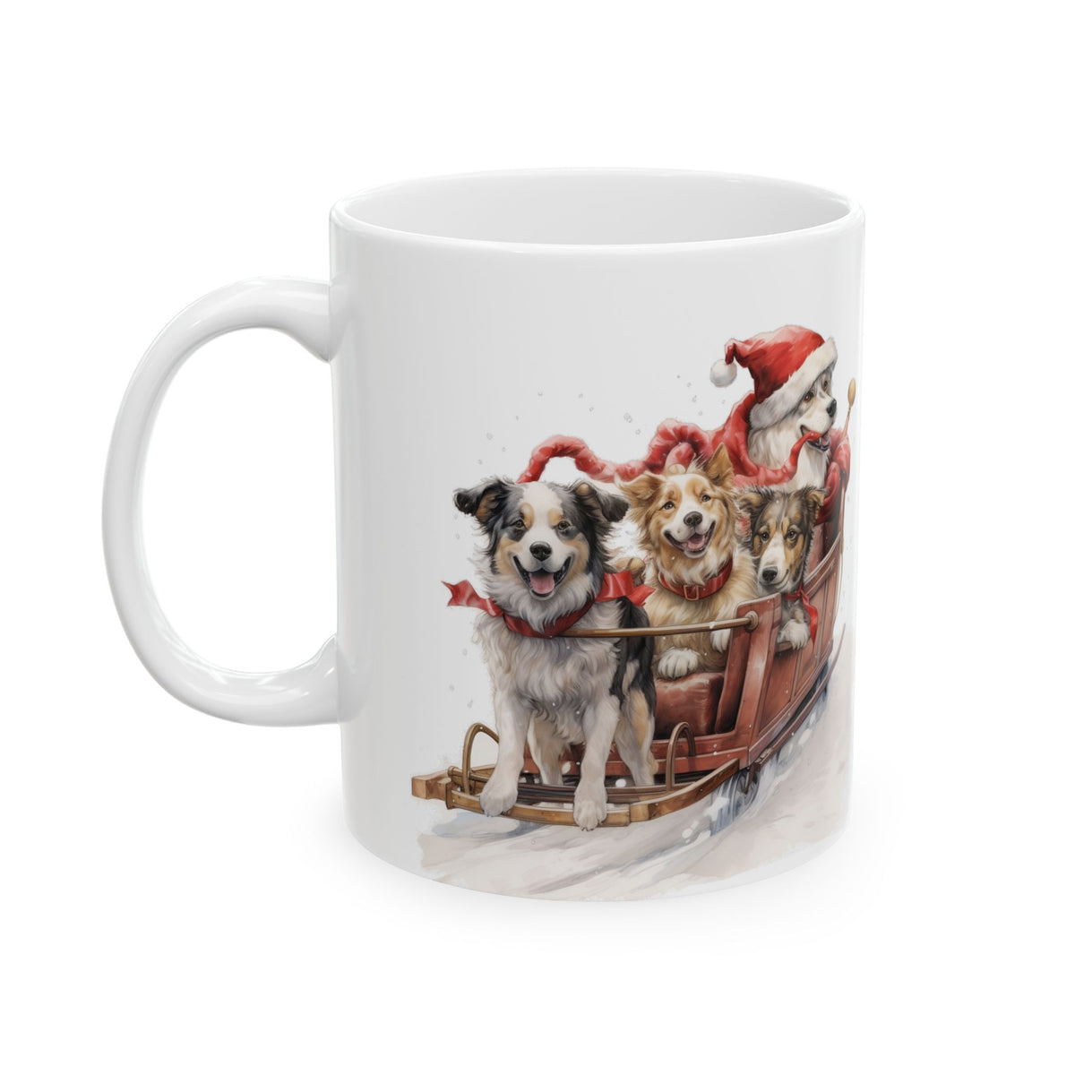Christmas Dogs Ceramic Mug – Festive Santa Pups 11oz  Item #178823