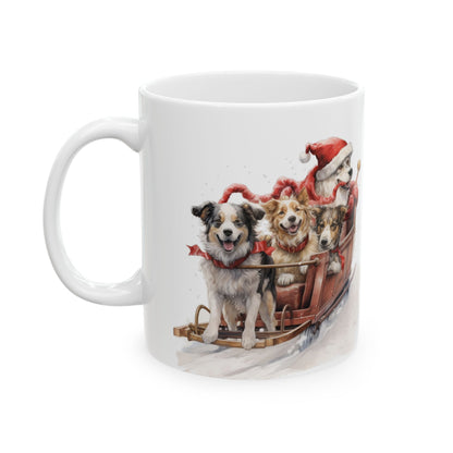 Christmas Dogs Ceramic Mug – Festive Santa Pups 11oz  Item #178823