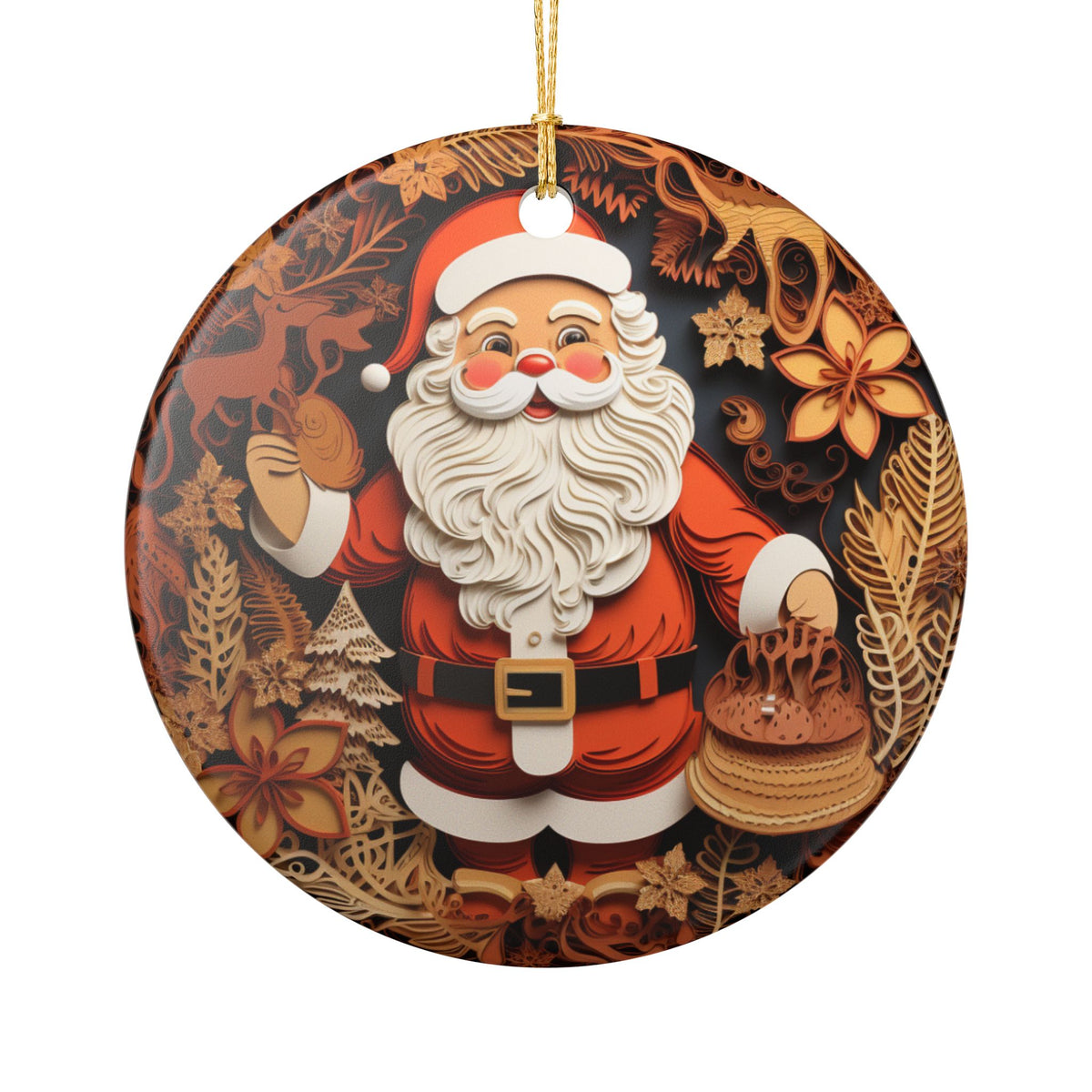 Santa Claus Christmas Ceramic Ornament     Item #147475