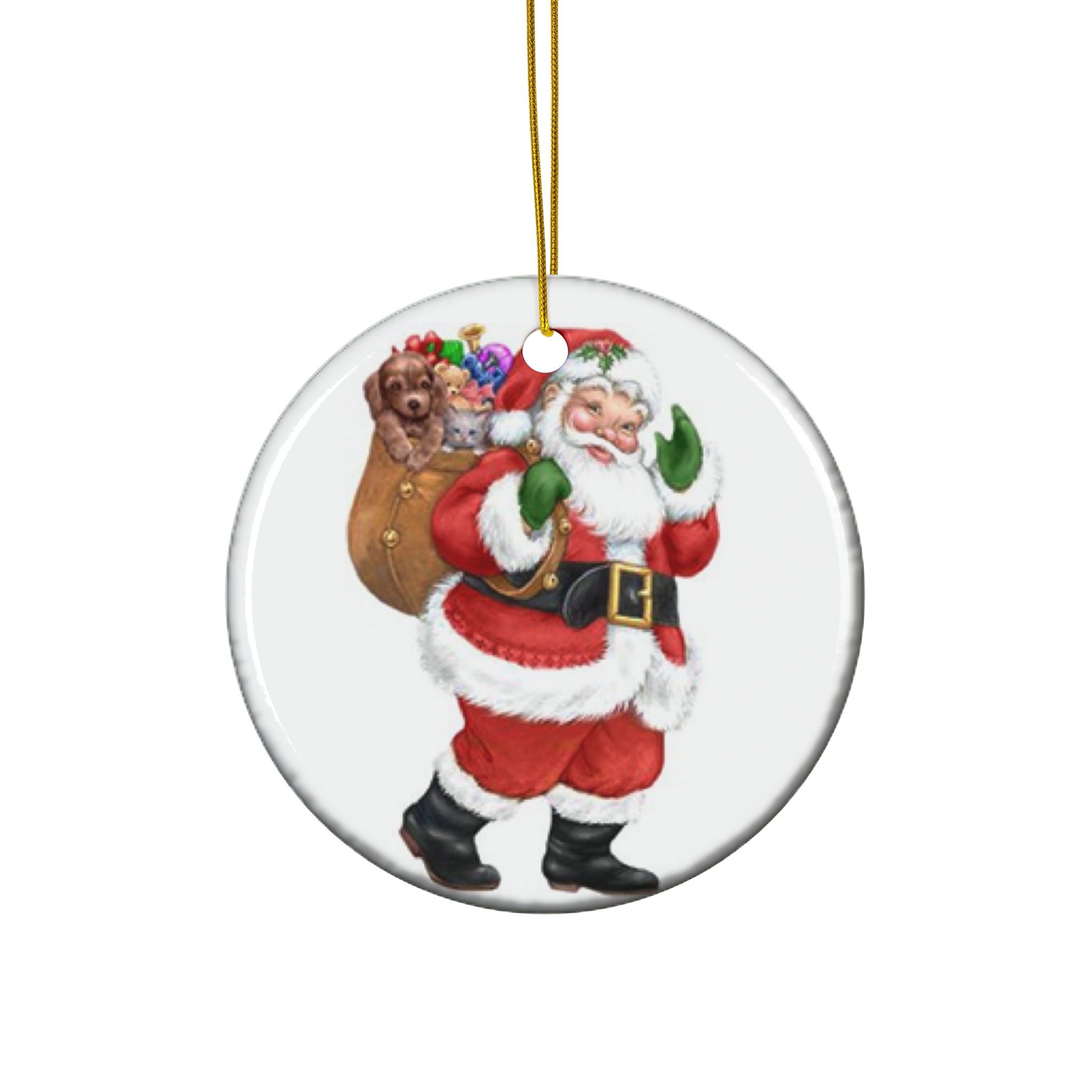Santa Ceramic Disc Ornament        Item #5542478