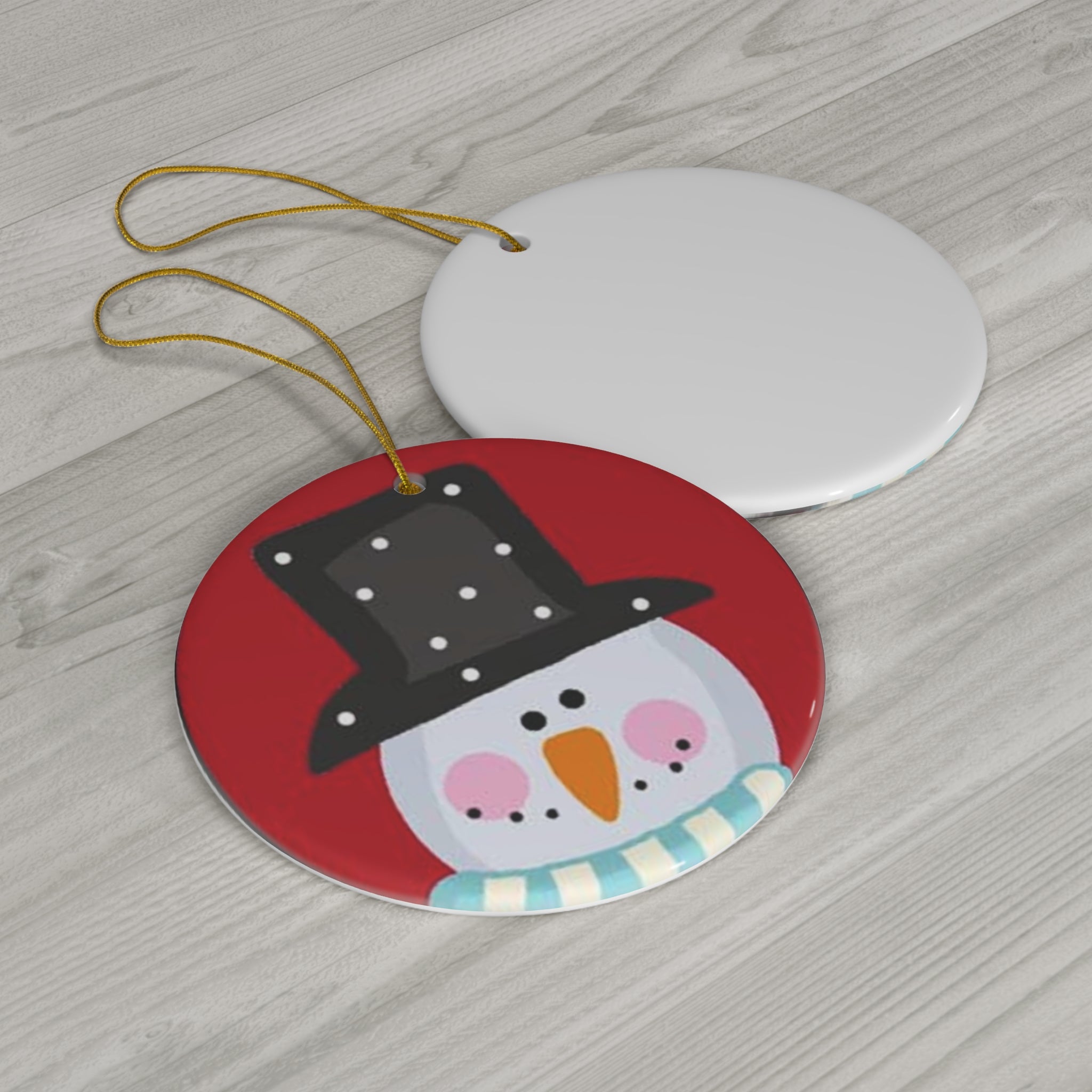 Snowman Ceramic Ornament       Item #2516064 - Buckshot's Bargain Barn