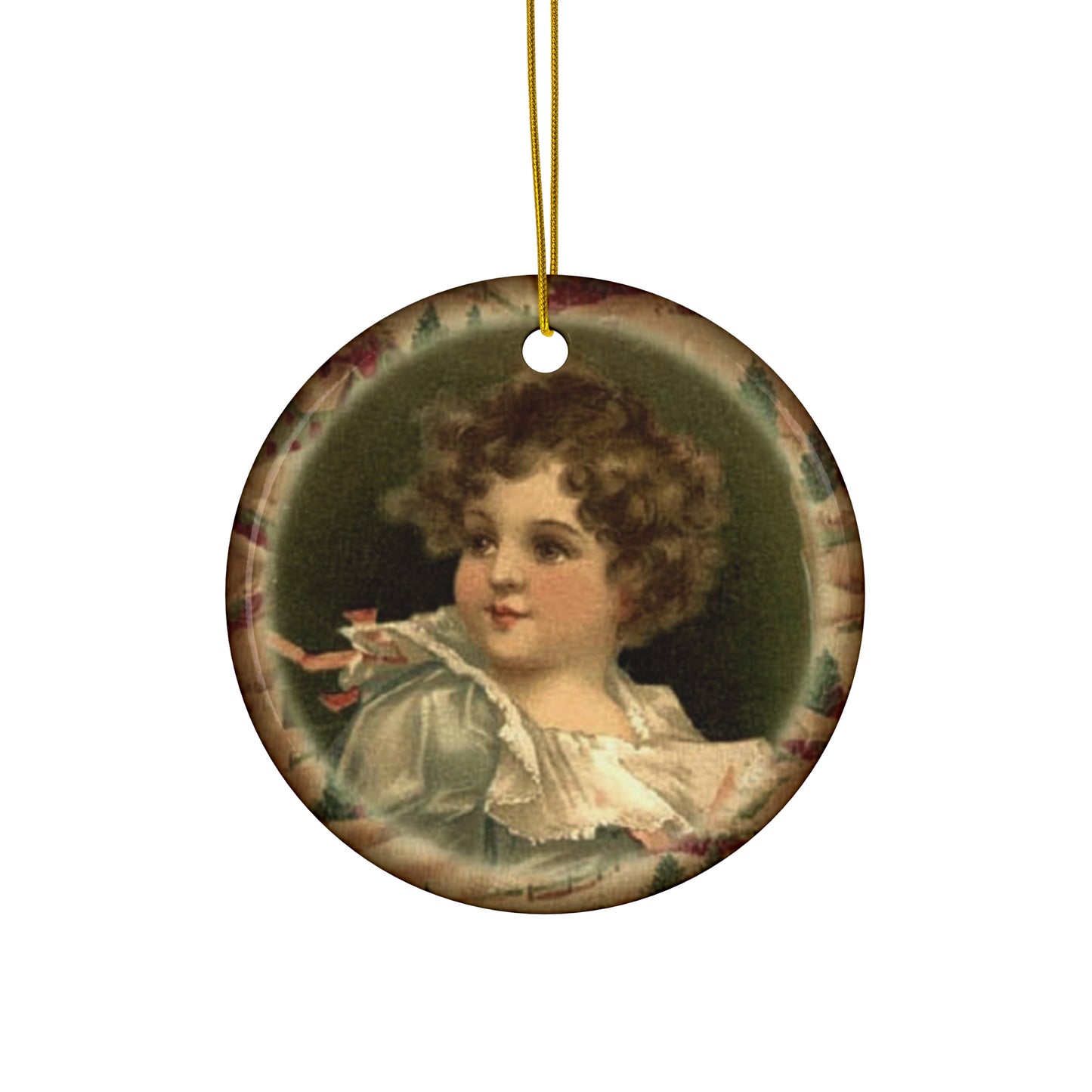 Christmas Kids Ceramic Disc Ornament          Item #6503535