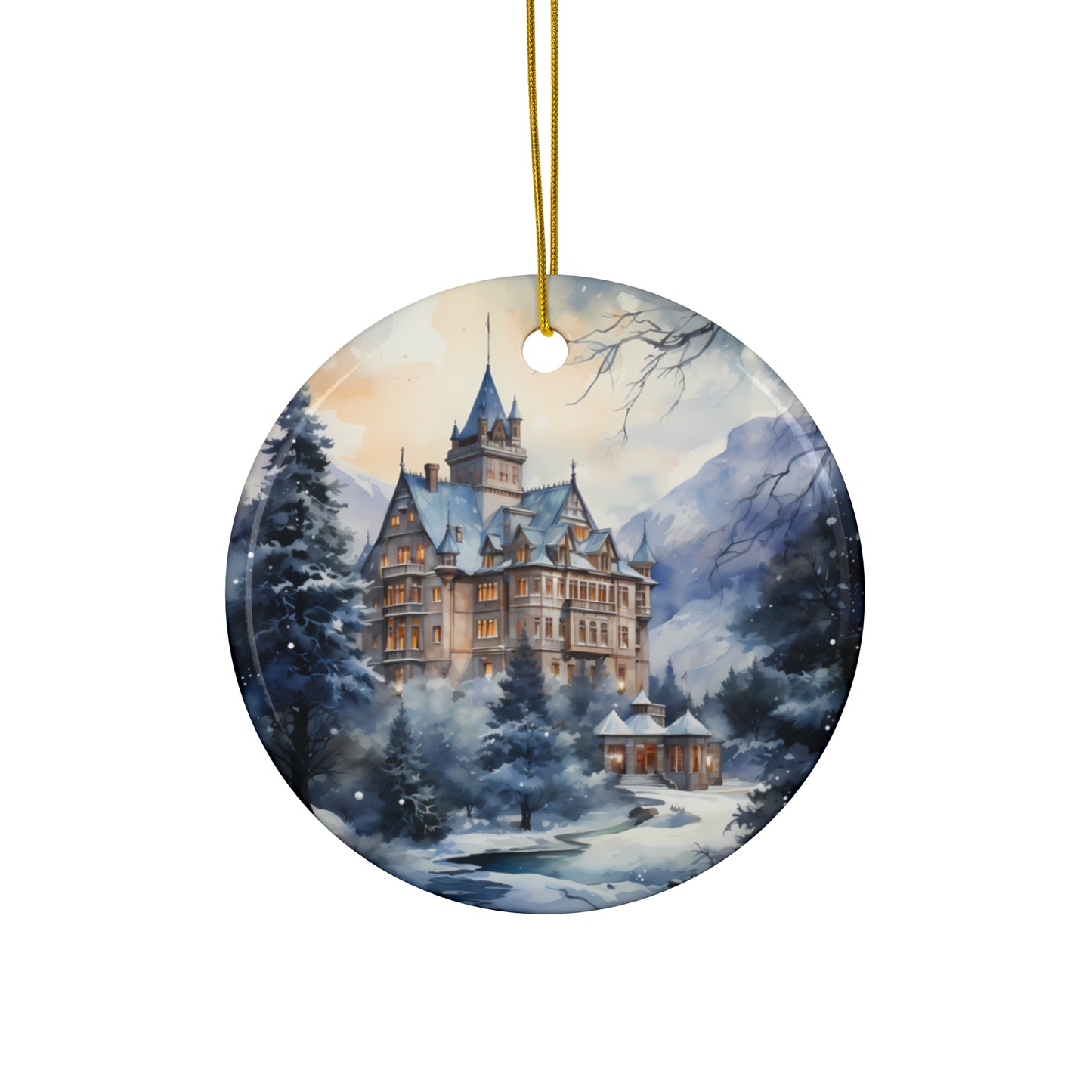 Ceramic Ornament - Christmas Scene       Item #3102271