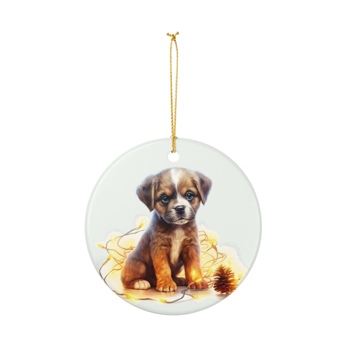 Ceramic Puppy Christmas Ornament   Item #942502
