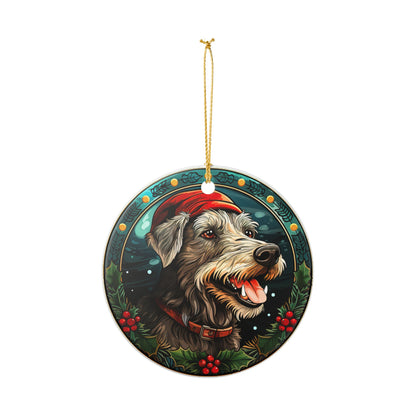 Irish Wolfhound Dog Christmas Ceramic Ornament Item #228179
