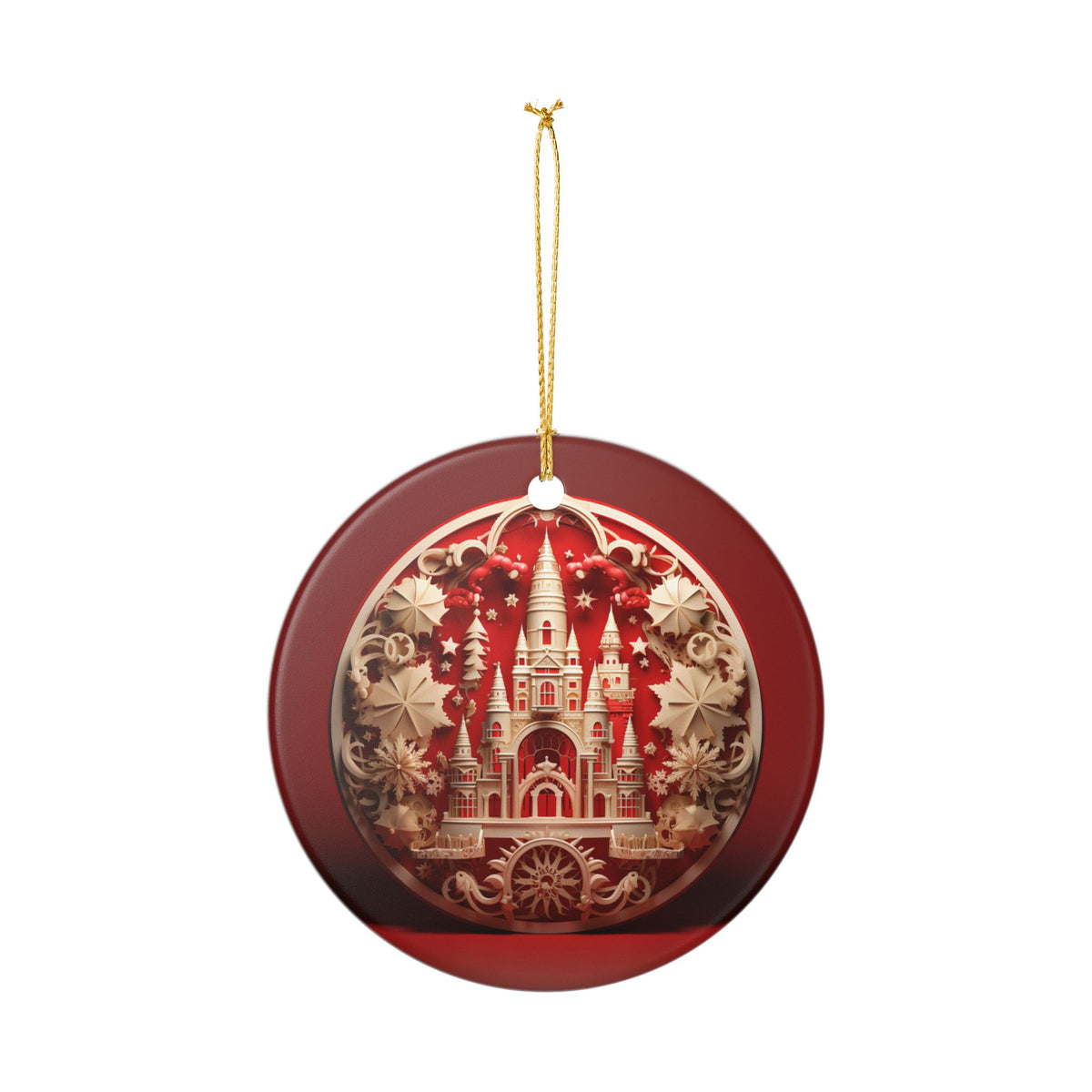 Christmas Castle Ceramic Ornament    Item #246236