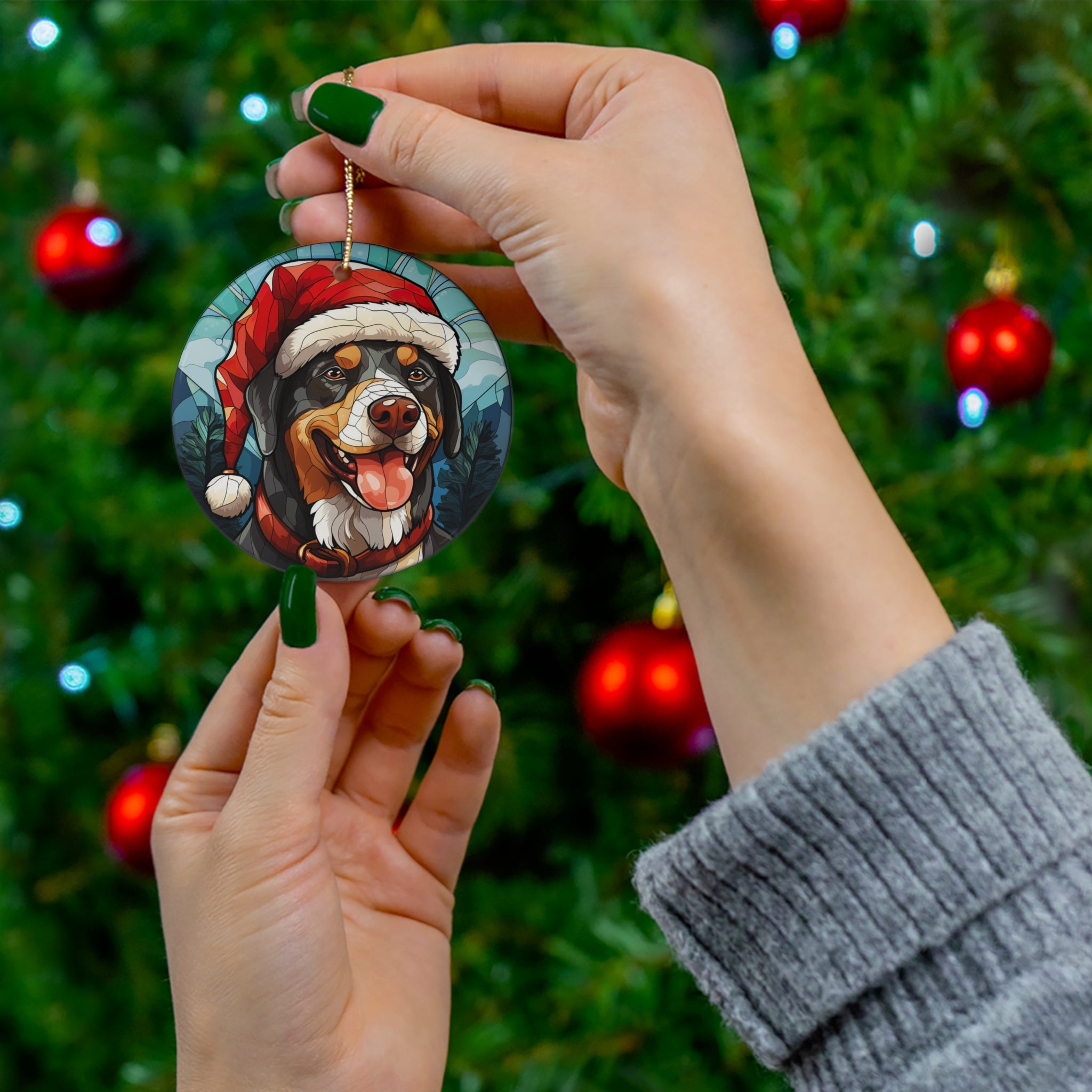 Greater Swiss Mountain Dog Ceramic Disc Ornament                 Item #2668394