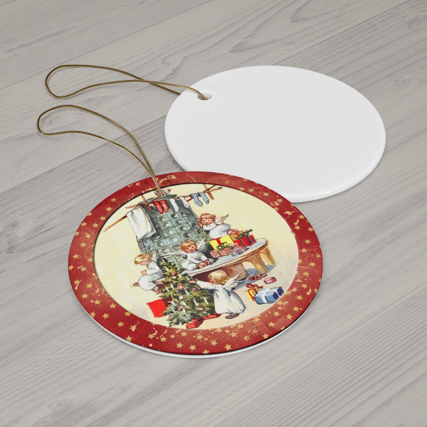 Christmas Kids Ceramic Disc Ornament      Item #7433245