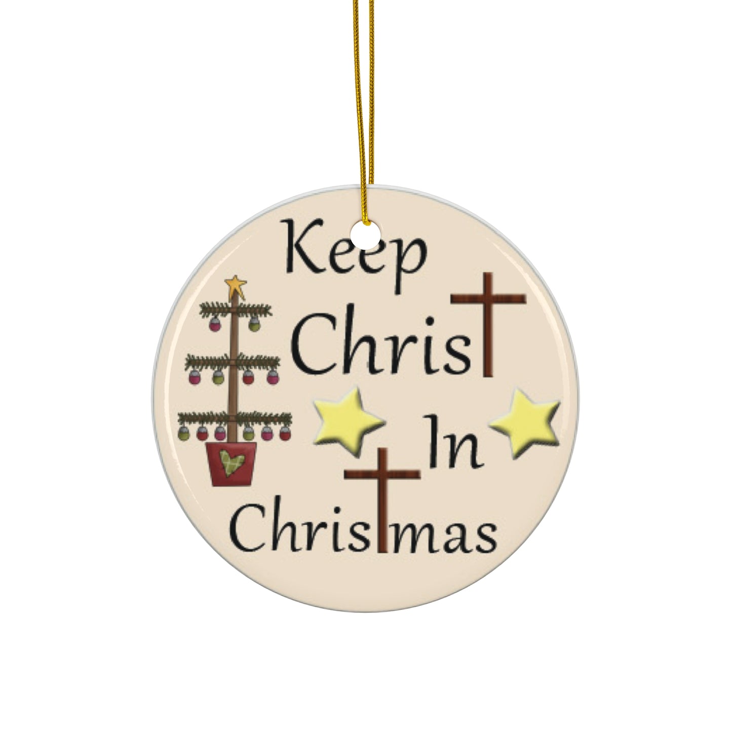 Keep Christ In Christmas Ceramic Disc Ornament       Item #7035074