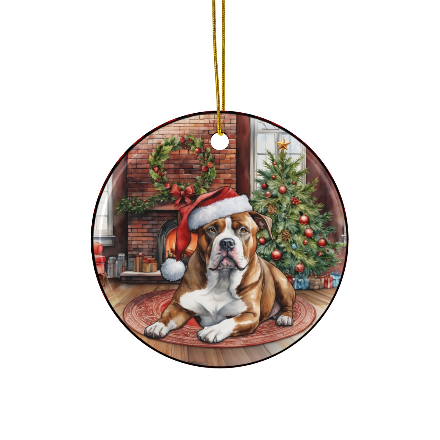 Ceramic Ornament - American Bully Christmas Dog       Item #9811489