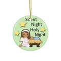 Silent Night Holy Night Ceramic Disc Ornament       Item #3743899 - Buckshot's Bargain Barn