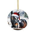 Horse Christmas Ceramic Disc Ornament       Item #6614745