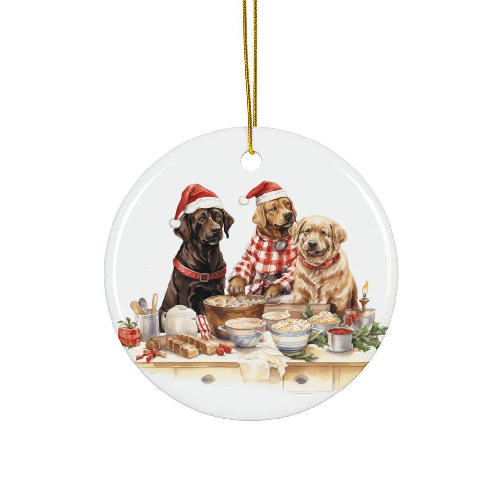 Christmas Dog Ceramic Disc Ornament             Item #5822913